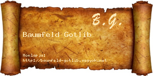 Baumfeld Gotlib névjegykártya